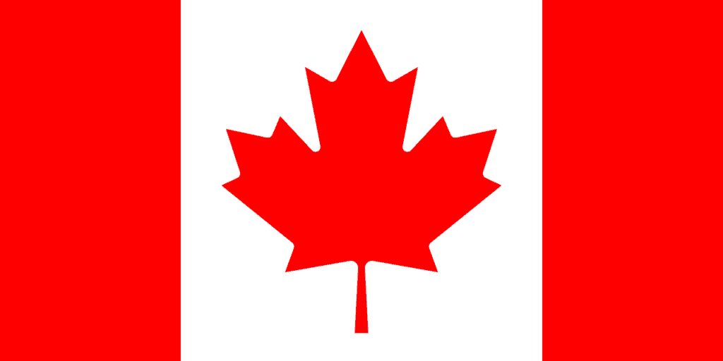 Discover the iconic Canadian flag design, showcasing a bold red maple leaf at its heart with two striking vertical stripes flanking either side. Ideal for collectors or historians, this piece is perfect to archive in your collection.