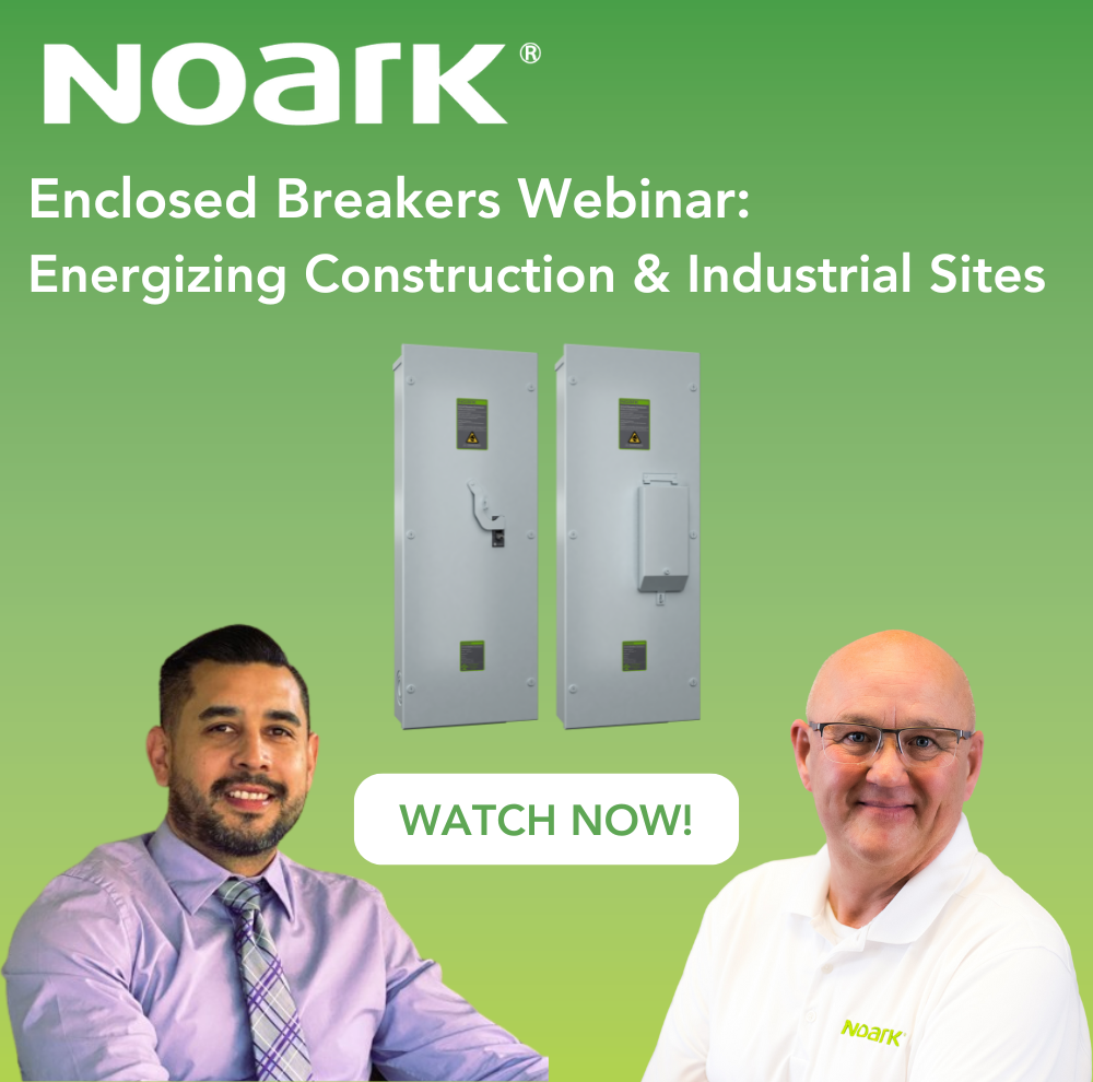 Discover Noark's "Enclosed Breakers Webinar: Energizing Construction & Industrial Sites," featuring insights from industry experts and images of our top products. Dive into the sub-category archive to enhance your knowledge. Button reads "WATCH NOW!.