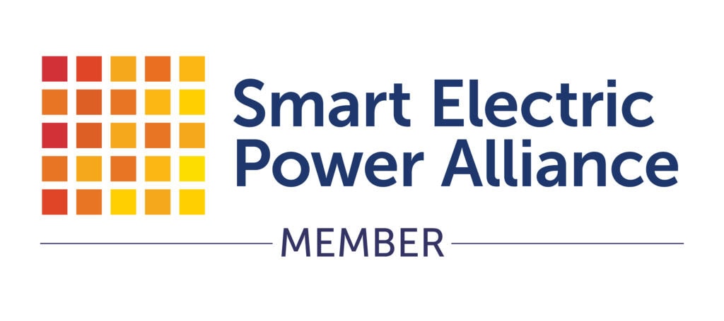Logo of the Smart Electric Power Alliance with a grid of orange and yellow squares on the left and the text "Smart Electric Power Alliance Member" on the right.
