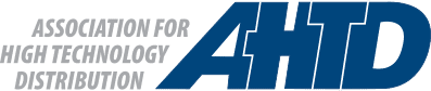 Logo of the Association for High Technology Distribution with the acronym AHTD in bold blue letters.